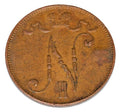 5 pennia 1908 Mikołaj II Romanow Finlandia okupacja rosyjska Helsinki